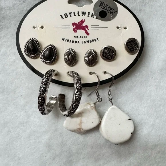 IDYLLWIND- Silver Tone 5 pieces stud/drop earring - Picture 5 of 5